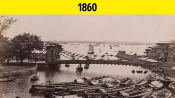 Jembatan Cavenagh di atas Sungai Singapura Foto: Brightside