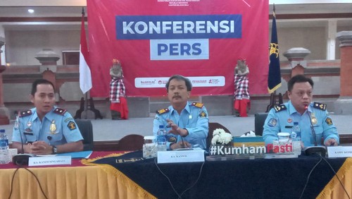 Kanwilkumham Bali merilis paparan kinerja sejak Januari hingga April 2023, di Denpasar, Kamis (4/5/2023).
