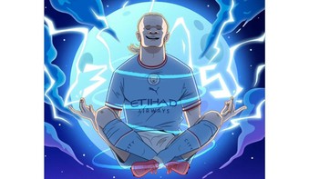 Haaland menambah satu gol saat Manchester City mengalahkan West Ham United 3-0 di Etihad Stadium, Kamis (4/5/2023) dini hari WIB. Gol tersebut terjadi di menit ke-70. Foto: Twitter