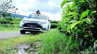 Beginilah potret keceriaan anak-anak kami yang bermain di dalam mobil untuk tetap menikmati segarnya udara di perkebunan teh di kaki Gunung Dempo.