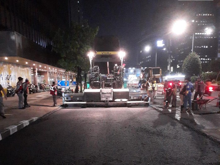 Perbaikan Jl MH Thamrin, Jakarta Pusat. (Dok Dinas Bina Marga DKI)