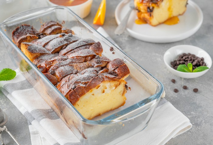 Resep Puding Roti Chocolate Chips
