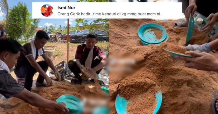 Selain di Indonesia, Piring Kotor Hajatan Malaysia Juga Dicuci Pakai Pasir