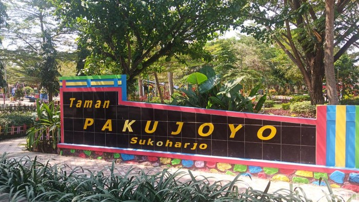 Taman Pakujoyo di Kelurahan Gayam, Kecamatan Sukoharjo, Kabupaten Sukoharjo, Kamis (4/5/2023).
