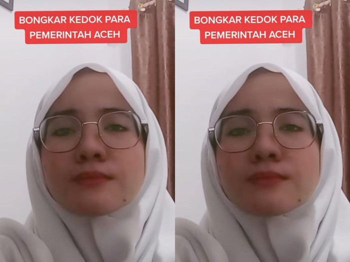 Viral wanita kritik Aceh tak maju-maju. (TikTok @Rahma_11.11)