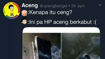 Sampai begitu HP-nya. Ngeri banget! Foto: Twitter/acengbanget