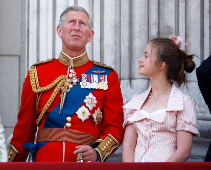 Amelia Windsor LONDON, UNITED KINGDOM - JUNE 14: (EMBARGOED FOR PUBLICATION IN UK NEWSPAPERS UNTIL 24 HOURS AFTER CREATE DATE AND TIME) Prince Charles, Prince of Wales and Lady Amelia Windsor watch a flypast from the balcony of Buckingham Palace during the annual Trooping the Colour Parade on June 14, 2008 in London, England. Trooping the Colour is an annual ceremony, believed to have first been performed during the reign of King Charles II. The parade marks the official birthday of the Sovereign, even though the Queen's actual birthday is on April 21st. (Photo by Max Mumby/Indigo/Getty Images)