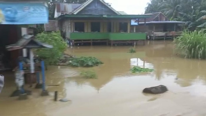 Banjir rendam Desa Kawerang, Kecamatan Cina, Kabupaten Bone.