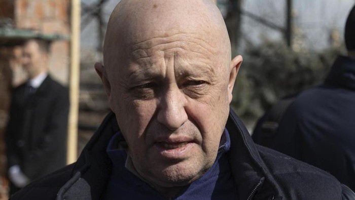 FILE - Yevgeny Prigozhin, the owner of the Wagner Group military company, arrives during a funeral ceremony at the Troyekurovskoye cemetery in Moscow, Russia, Saturday, April 8, 2023. Prigozhin is threatening to pull his troops out of the protracted battle for the eastern Ukraine city of Bakhmut next week. He accused Russia’s military command Friday, May 5 of starving his forces of ammunition and rendering them unable to fight. (AP Photo, file)