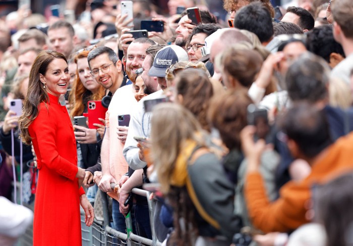 Kate Middleton sebagai Princess of Wales menjamu Presiden Afrika Selatan Cyril Ramaphosa di Istana Buckingham, London, Inggris, pada Selasa (22/11/2022).