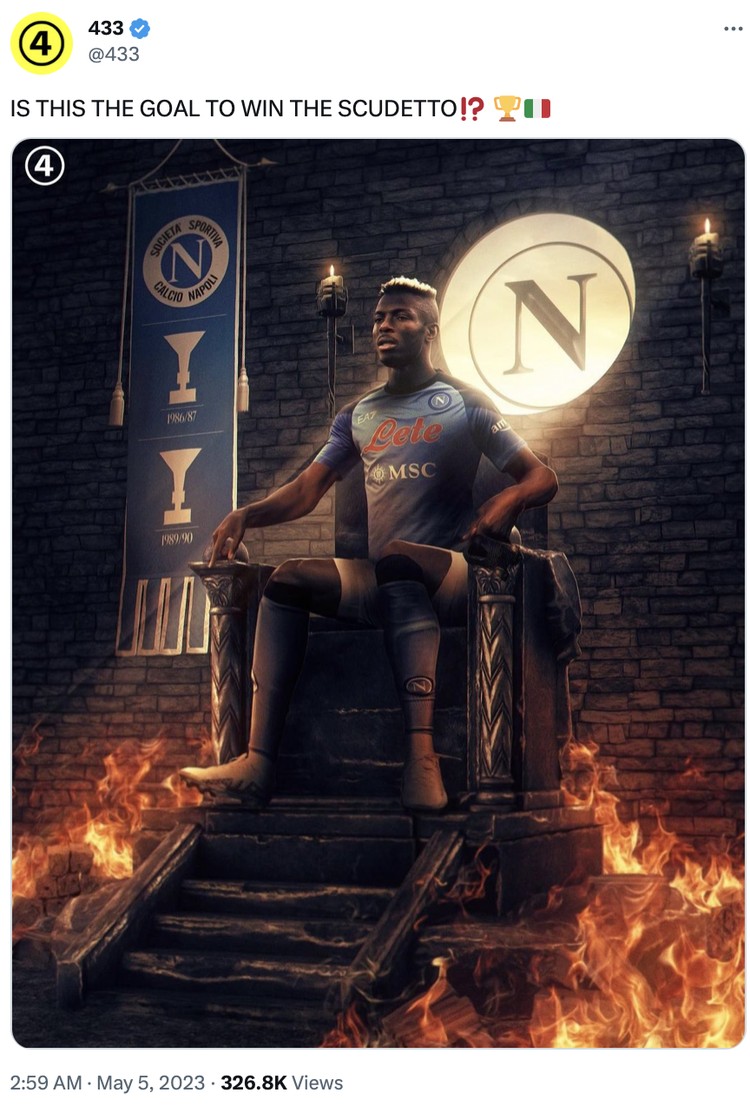Meme Napoli Juara Liga Italia 2022-2023