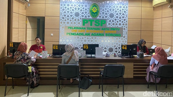 Permohonan Pendaftaran di SPKT Pengadilan Agama Sorong, Papua Barat Daya.