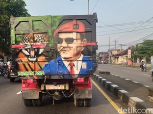 Wajah Ganjar, Anies hingga Prabowo Mejeng di Baliho-Bak Truk Klaten