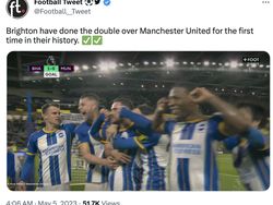 Drama MU, KO Dibekuk Brighton di Menit Akhir Pertandingan