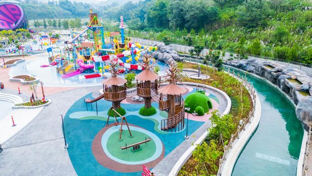 Wahana Wahoo Waterworld, objek wisata baru di Bandung Barat.