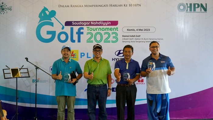 Himpunan Pengusaha Nahdliyin (HPN) menggelar lomba Golf pada momentum syawalan yang diikuti pengurus HPN dari tingkat cabang hingga pusat serta masyarkat nahdliyin di Damai indah Golf, Serpong, Banten.