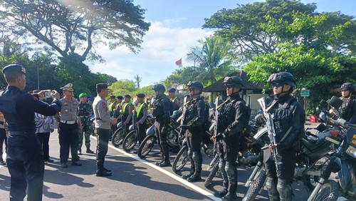 Gelar pasukan Operasi Gapura Agung III, Minggu (7/5/2023) di Nusa Dua, Badung, Bali.