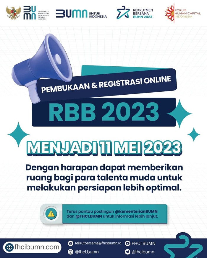 Informasi jadwal rekrutmen bersama BUMN. (Foto: Istimewa)