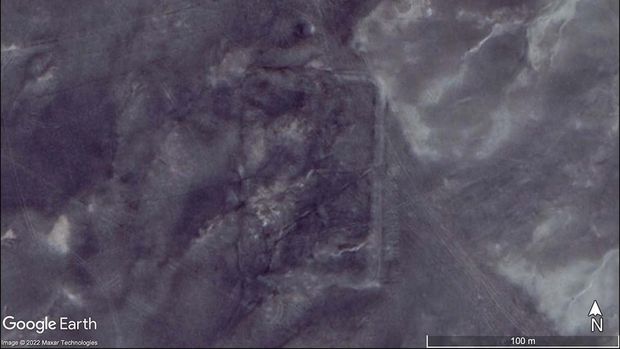 Kamp militer Romawi kuno di gurun Yordania, Timur Tengah.