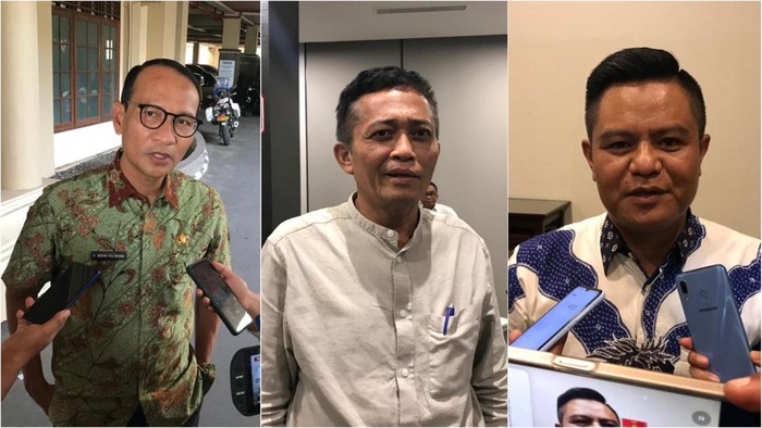Kolase foto Ketua DPD Partai Golkar Mohan Roliskana (kiri) Ketua DPD Partai Gerindra NTB Lalu Pathul Bahri (tengah) Ketua DPD Partai Demokrat NTB Indra Jaya Usman (kanan).
(Foto: Helmy Akbar/detikBali)