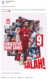 Liverpool menang lawan Brentford 1-0, dan ini menjaga kans finish empat besar Premier League 2022/2023. Sejumlah netizen menggangap bahwa Salah merupakan winger terbaik saat ini.