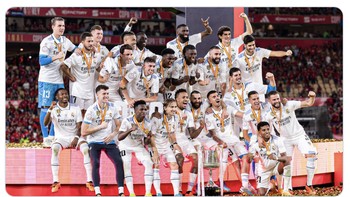 Ini adalah gelar Copa del Rey ke-20 yang diraih Los Blancos. Foto: Twitter