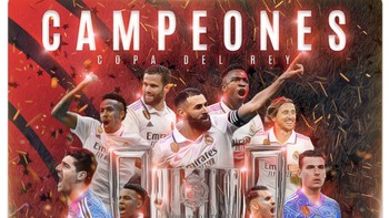 Dua gol yang dilesakan Rodrygo mengantarkan Real Madrid juara Copa del Rey. Foto: Twitter