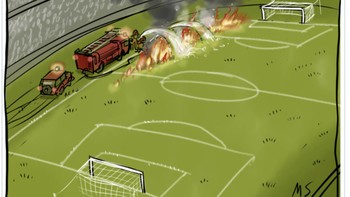 Meme sisi Osasuna diobrak-abrik pemain Real Madrid tadi malam. Foto: Twitter