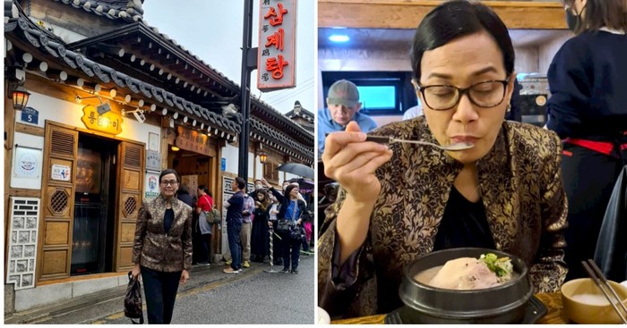 Sri Mulyani Cicip Samgyetang Khas Korea Selatan, Begini Komentarnya
