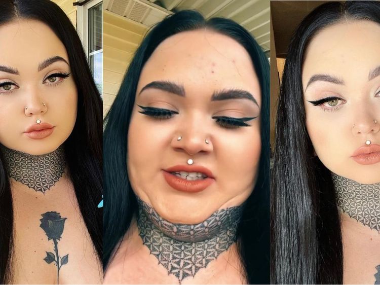 Potret Wanita Tutupi Double Chin Dengan Tato, Hasilnya Malah Begini
