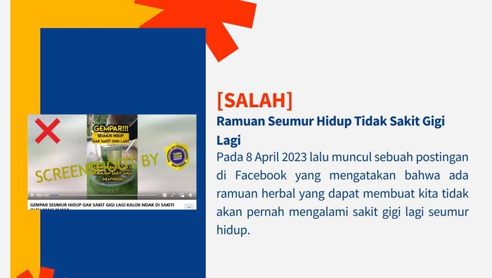 Hoax ramuan seumur hidup tidak sakit gigi lagi.
