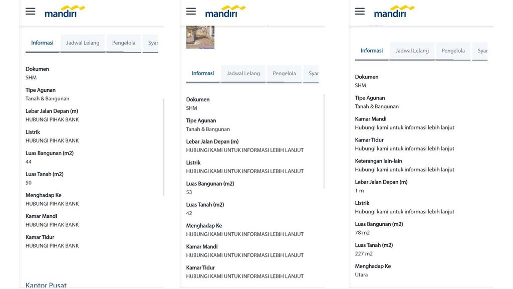 Lelang Rumah Bank Mandiri. (Tangkapan Layar lelang.bankmandiri.co.id)