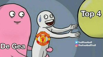 Mimpi MU Top 4 pekan ini kandas gegara Dea Gea blunder. Foto: Twitter