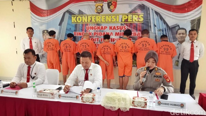 Pemaparan kasus pengangkutan batu bara ilegal di Sumsel. (Foto: Prima Syahbana)