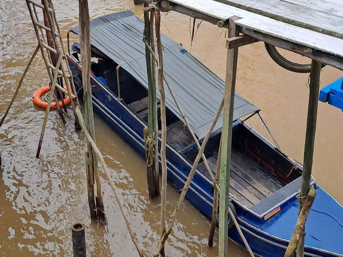 Speedboat milik Dishub yang diduga melakukan pungli di perairan Sumsel. (Foto: Dok. Ditpolairud Polda Sumsel)
