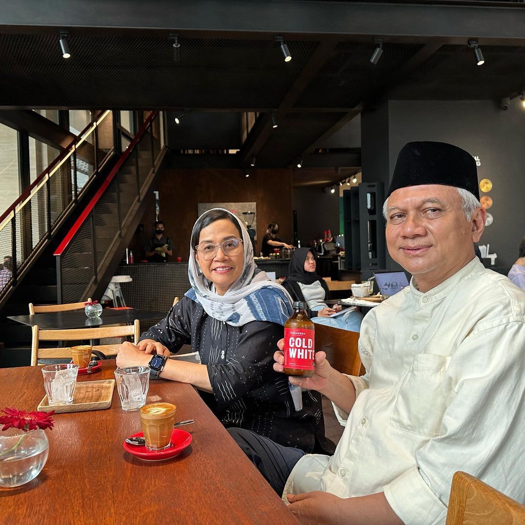 Momen ngopi Sri Mulyani
