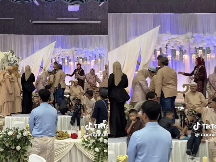 Beredar video viral, pelaminan rusak gara-gara orang tua tidak awasi anak saat bermain di Malaysia.