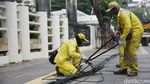 Jelang KTT ASEAN, Kabel Semrawut di Jalan Jenderal Sudirman Dirapikan