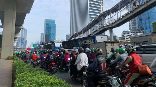 Macet di Pancoran arah Semanggi (Mulia-detikcom)