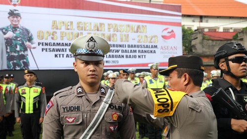 Apel gelar Operasi Puri Agung III-2023 dari Polda Bali untuk pengamanan delegasi KTT ASEAN.