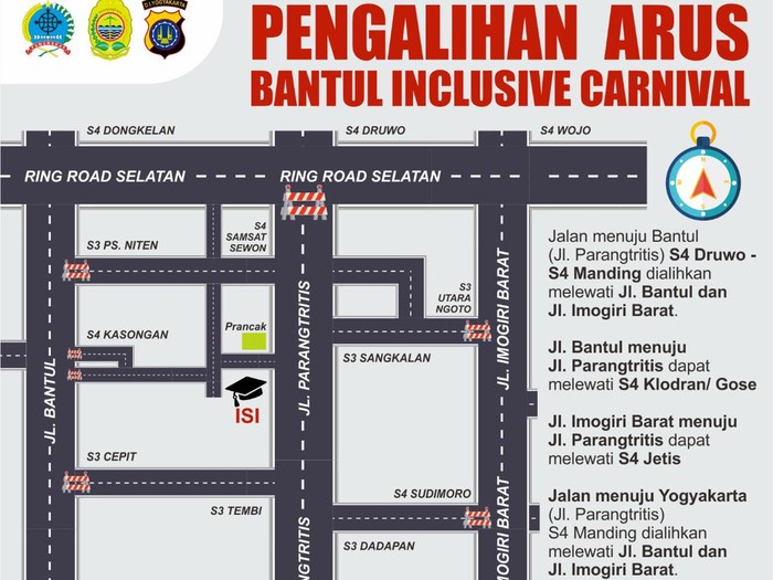Peta rekayasa lalu lintas di Jalan Parangtritis, berlaku pada Rabu (10/5/2023).