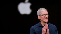 Menurut CEO Apple Tim Cook, perusahaannya tidak punya rencana untuk melakukan PHK massal. Karl Mondon/Digital First Media/The Mercury News/Getty Images