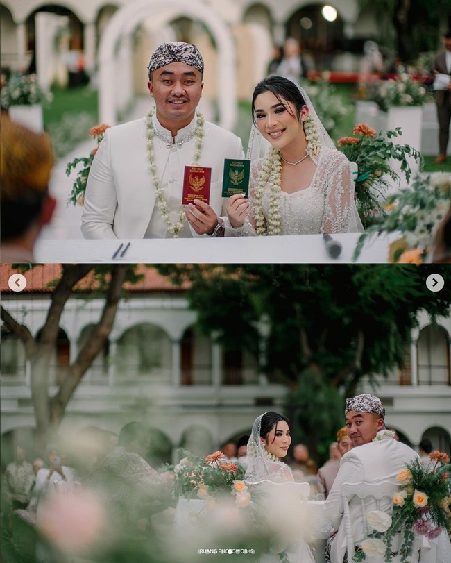 Jebolan ajang Indonesia Mencari Bakat, Fay Nabila, akhirnya resmi dipersunting kekasihnya, Rama Restu pada 5 Mei 2023. Pernikahan Fay dan Rama digelar secara outdoor di sebuah hotel di Surabaya. Foto: Instagram/@ruangphotoworks