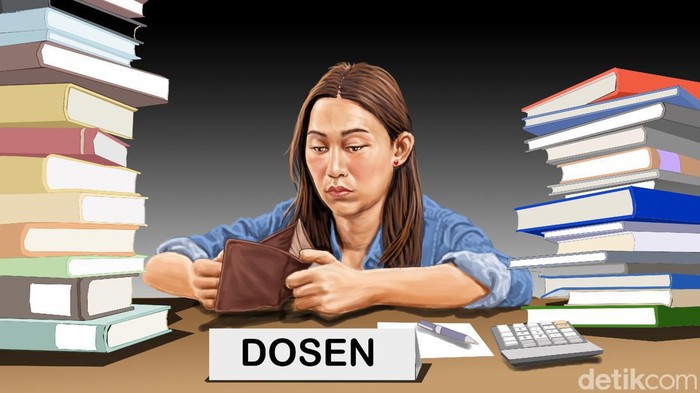 Ilustrasi dosen gaji kecil