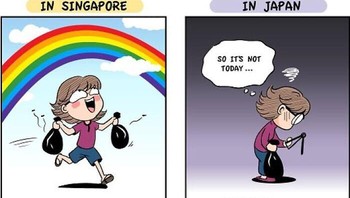 Waktu membuang sampah. Foto: Evangeline Neo