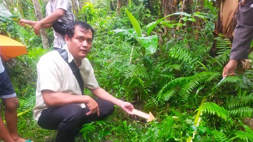 Lansia ditemukan tewas di kebun di Desa Bebandem, Karangasem, Selasa (9/5/2023).