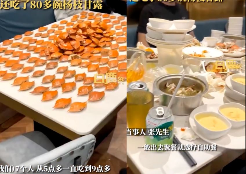 Makan All You Can Eat, Sekelompok Pelanggan Ini Lahap 300 Ekor Kepiting