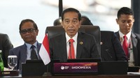 KTT Ke-42 ASEAN mengangkat tema ASEAN Matters: Epicentrum of Growth. (AP Photo/Achmad Ibrahim) 