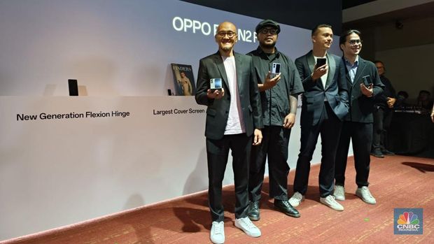 Peluncuran Oppo Find N2 Flip di Jakarta, Rabu (10/5/2023). (CNBC Indonesia/Novina Bestari Putri)