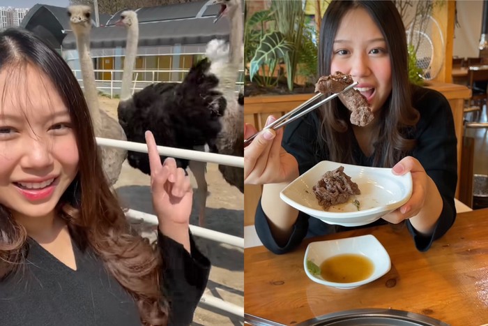 Sisca Kohl cobain daging burung unta